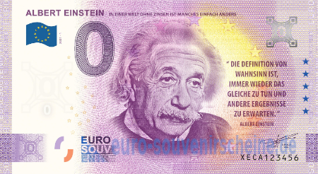 XECA-2022-3 ALBERT EINSTEIN IN EINER WELT OHNE ZINSEN IST MANCHES EINFACH ANDERS